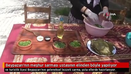 Beypazarı'nın meşhur sarması ustasının elinden böyle yapılıyor