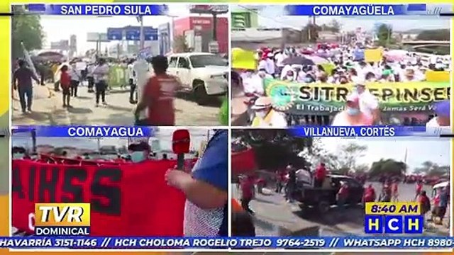 ¡A nivel nacional! Sindicatos y diferentes gremios recorren calles hondureñas este Día del Trabajador