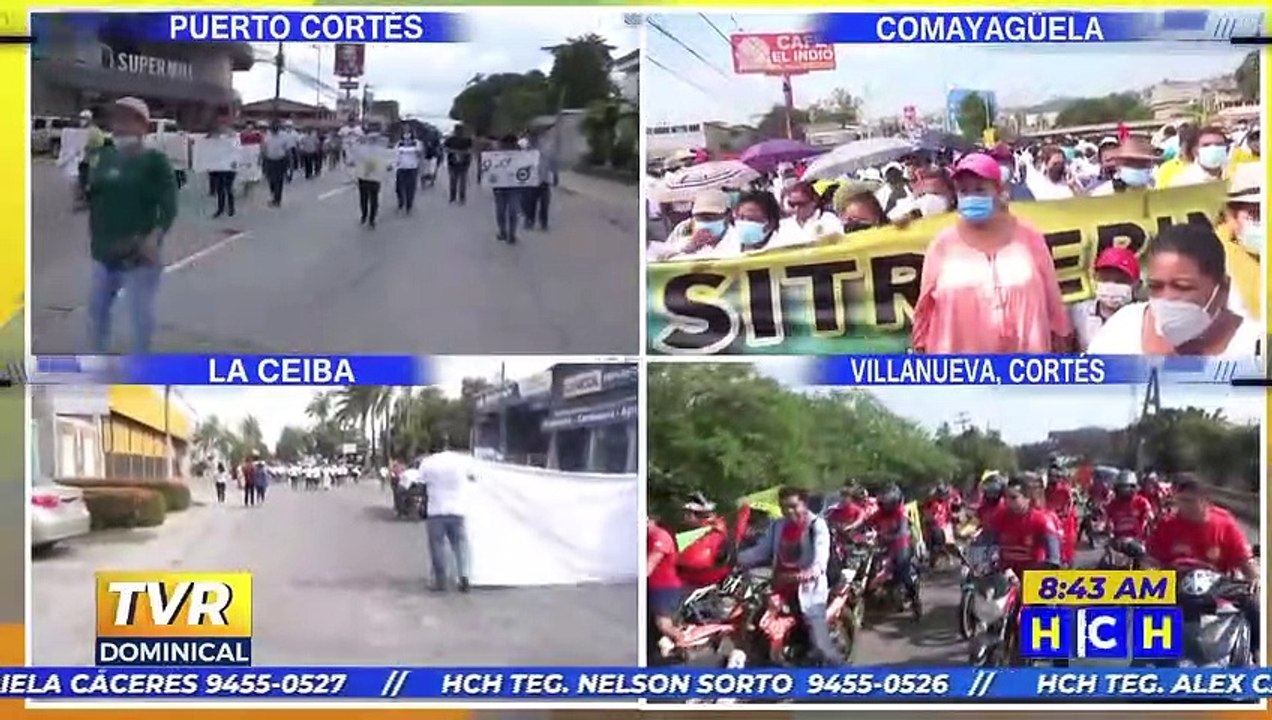 ¡A nivel nacional! Sindicatos y diferentes gremios recorren calles hondureñas este Día del Trabajador