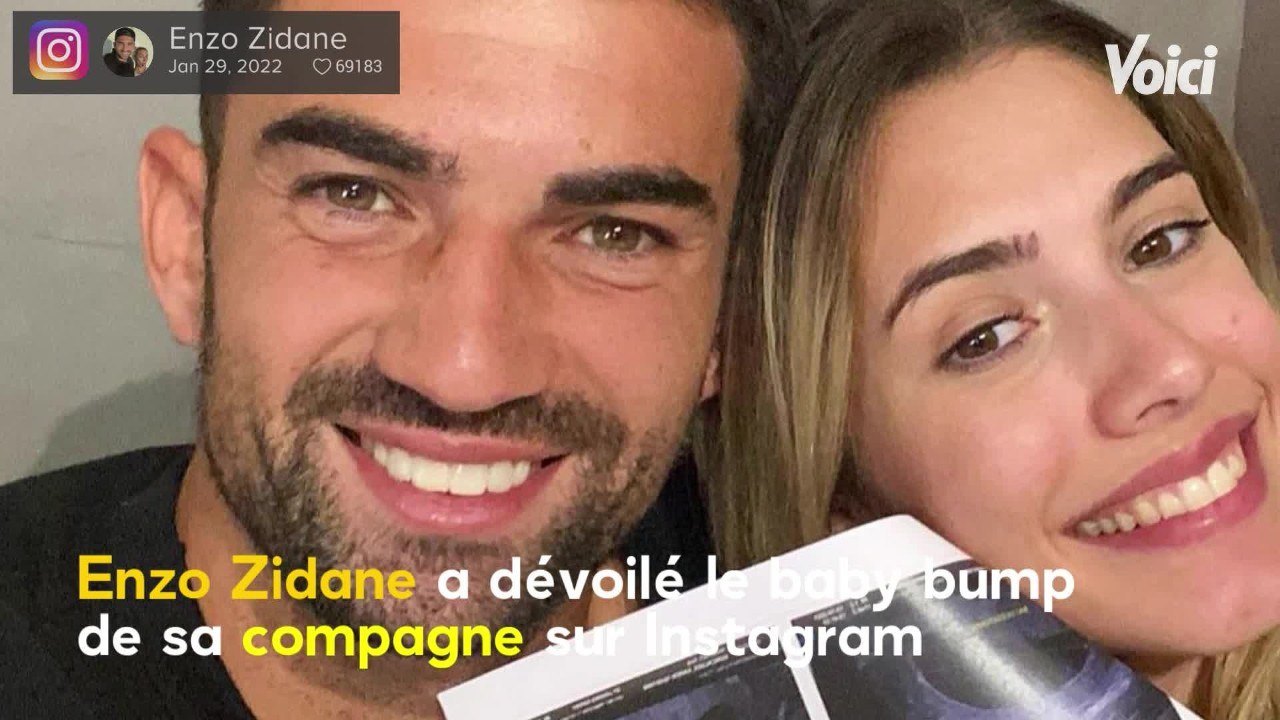 Voici - PHOTO Enzo Zidane dévoile le baby bump de sa fiancée Karen