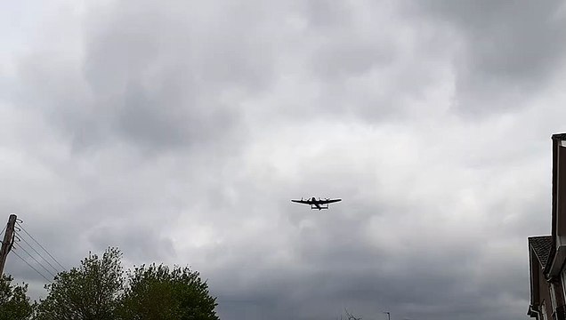 Lancaster Bomber flypast at Uffington Scarecrow Festival
