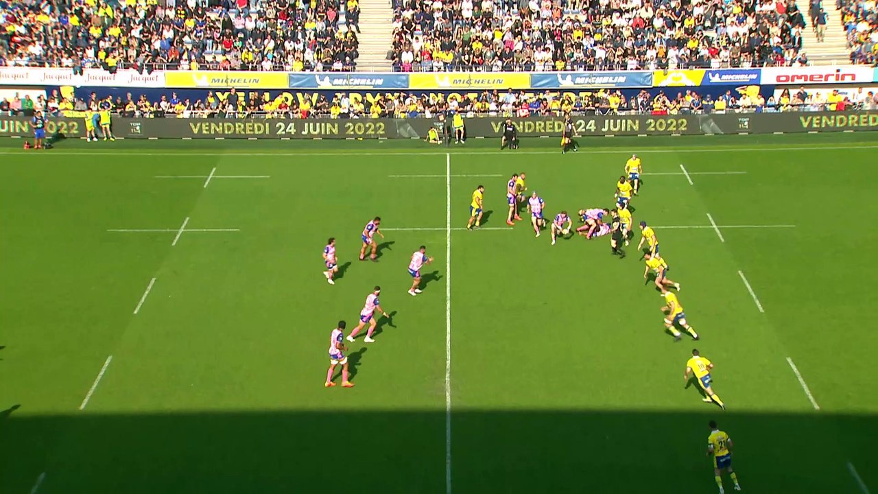 TOP 14 - Essai de Kylan HAMDAOUI 2 (SFP) - ASM Clermont - Stade Français Paris - Saison 2021:2022