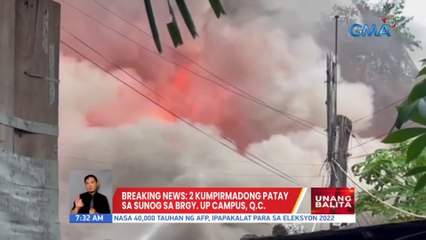 2 kumpirmadong patay sa sunog sa Brgy. UP Campus, QC | UB