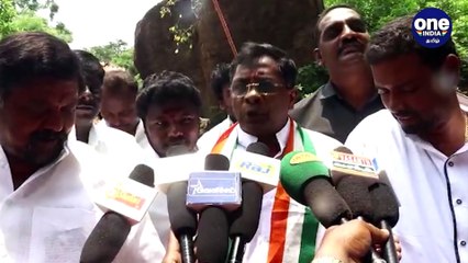 அண்ணாமலைக்கு ஆட்டுக்குட்டி பரிசு கொடுக்கும் காங்கிரஸ் கட்சியினர் | Tamil Onindia