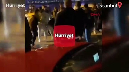 Üsküdar'da kazadan sonra çıkan kavga kamerada