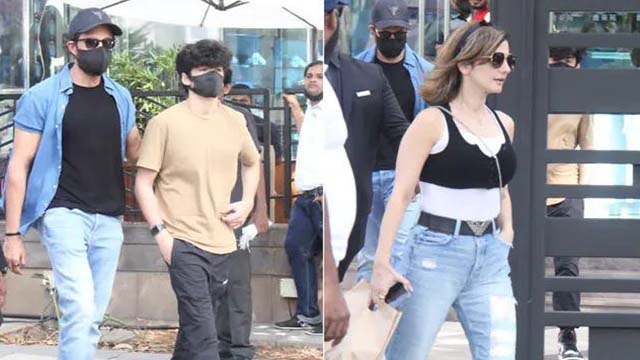 Hritik Roshan Girlfriend Saba Azad को छोड़ Ex Wife Sussanne के साथ लंच lunch Date Watch Video