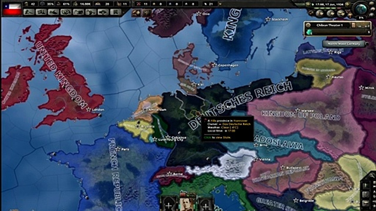HOI IV FuhreReich_ #1 Cile Valkysta con Pinochet!