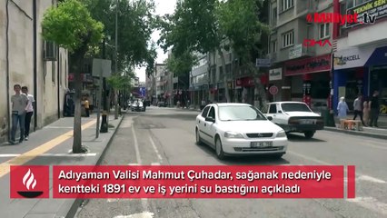 Adıyaman'da sağanakla suya gömülen 40 araç kurtarıldı
