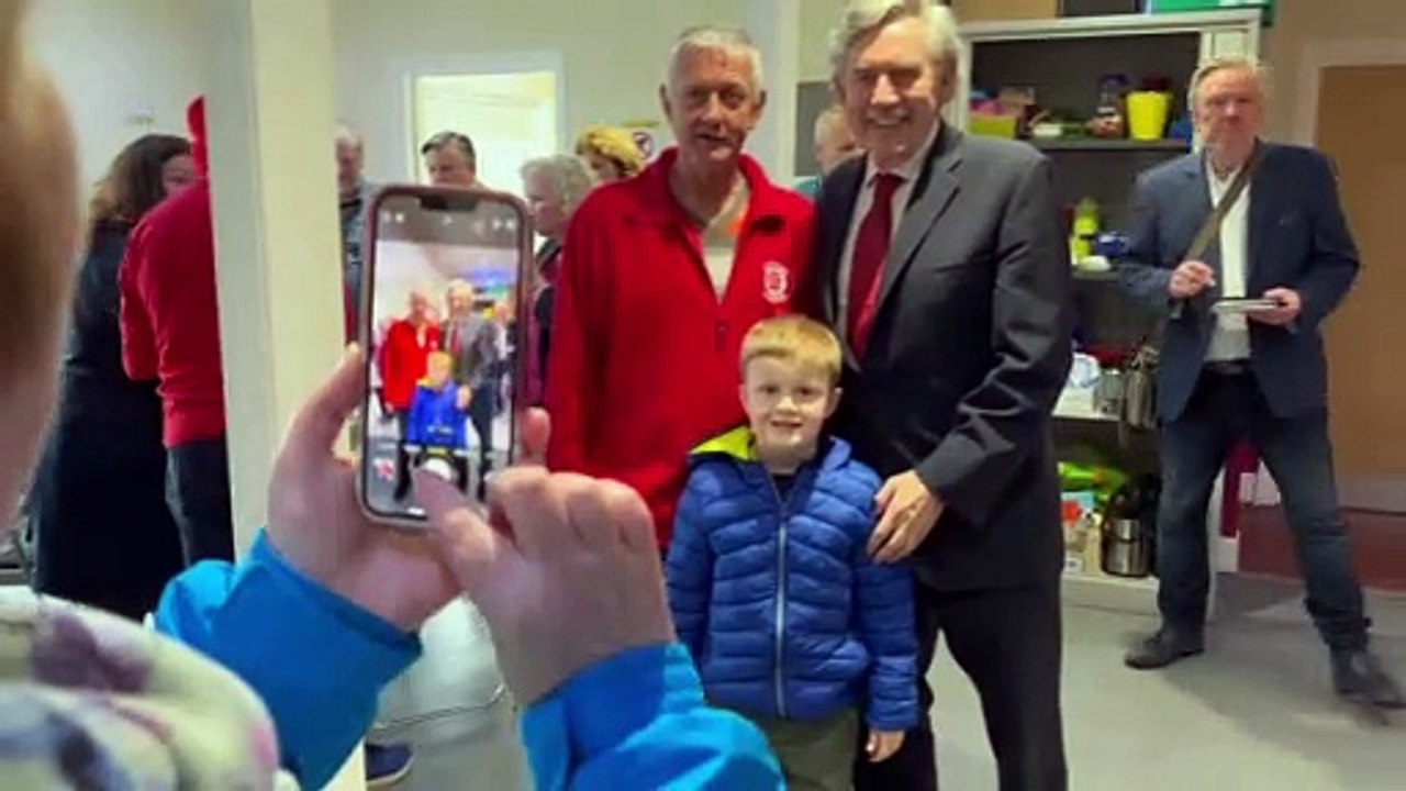 Labour's Gordon Brown and Jonathan Ashworth campaign in Kirkcaldy, Scotland