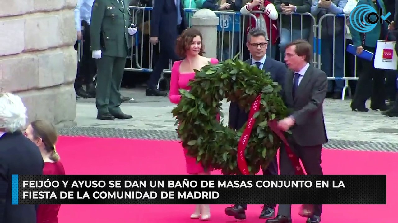 Feijóo y Ayuso se dan un baño de masas conjunto en la fiesta de la Comunidad de Madrid