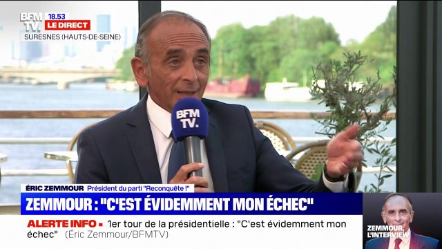 La déception est immense : Éric Zemmour commente son score à la présidentielle