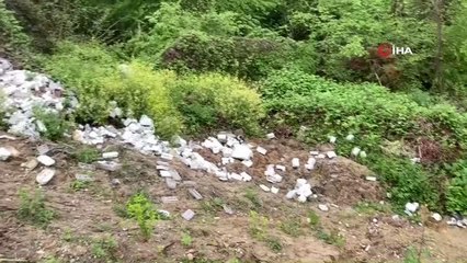 Ormana atılan çöpler tepki çekti
