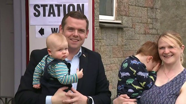 Scottish party leaders cast their votes in council elections