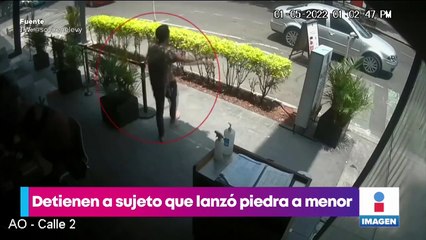 VIDEO: Detienen al sujeto que lanzó una piedra a un menor