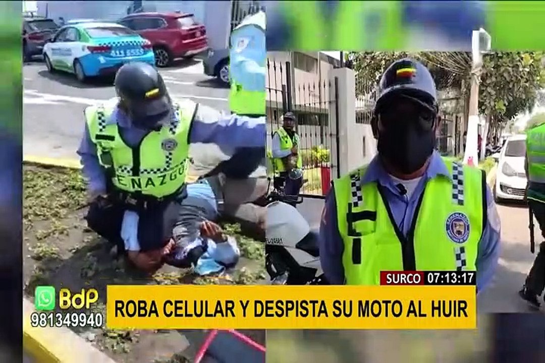 Surco: sujeto roba celular, pero su moto se despista tras intentar huir