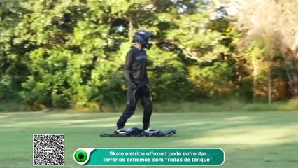 Download Video: Skate elétrico off-road pode enfrentar terrenos extremos com “rodas de tanque”