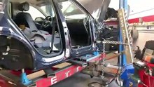 Audi Q5 on Celette Sevenne frame machine with dedicated fixtures