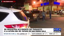 Fuerte accidente vial deja una persona herida en el barrio Suyapa de San Pedro Sula