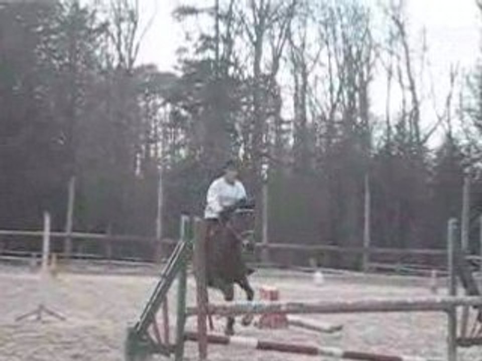 lorana et moi en saut d'obstacle