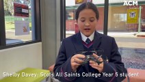 Scots All Saints College student Shelby Davey discusses drone technology