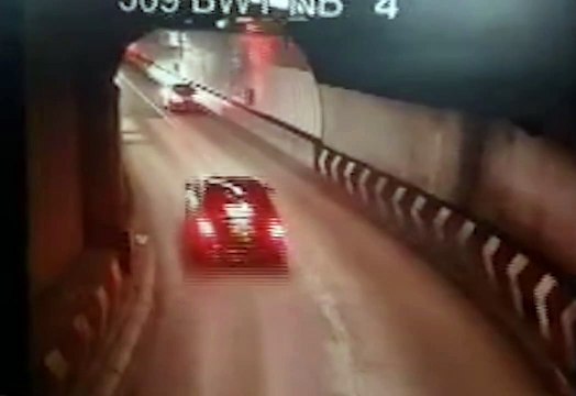 Watch the moment teenager driver caught driving the wrong way in London's Blackwall Tunnel