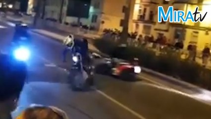 Un motorista impacta con otro en la motorada en El Puerto de Santa María