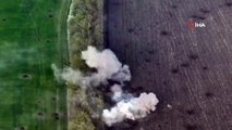 Ukrayna Rus ordusuna ait tankları top atışlarıyla vurdu