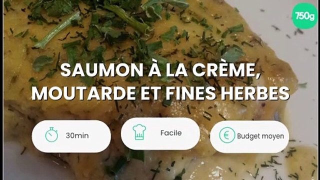 Saumon à la crème, moutarde et fines herbes