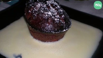 Muffin au chocolat cœur praliné