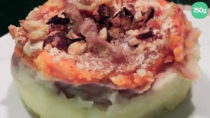 Parmentier de chataignes, carottes aux noisettes