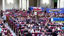 Boris Johnson addresses Ukrainian parliament via video link, announcing further military aid