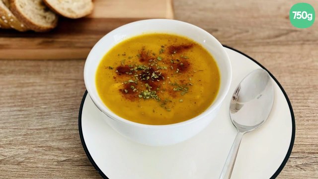 Potage carotte, courge musquée et lentilles corail