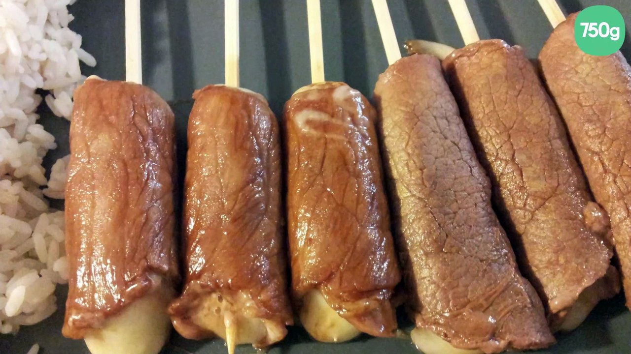 Brochettes de Bœuf et de porc au fromage