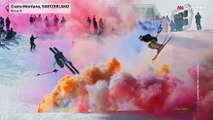 Snowsports stars let loose with flares in incredible display of skill and colour