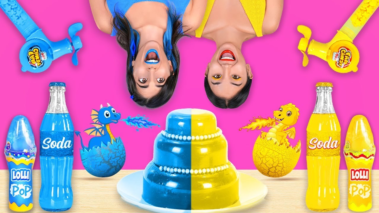 EATING ONE COLOR FOOD FOR 24 HOURS Last to STOP Eating BLUE VS YELLOW Food By 123 GO CHALLENGE