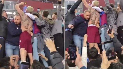 Şampiyonluk sevinci yaşayan Berat Özdemir'e Trabzonspor taraftarı siper oldu