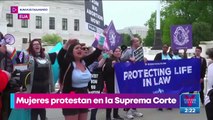 Mujeres se manifiestan en EU en defensa del derecho al aborto