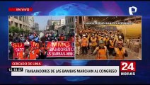 Conflicto Las Bambas: más de 9 mil trabajadores marchan rumbo al Congreso