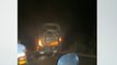 Terror en carretera: encapuchados quemaron bus en Antioquia