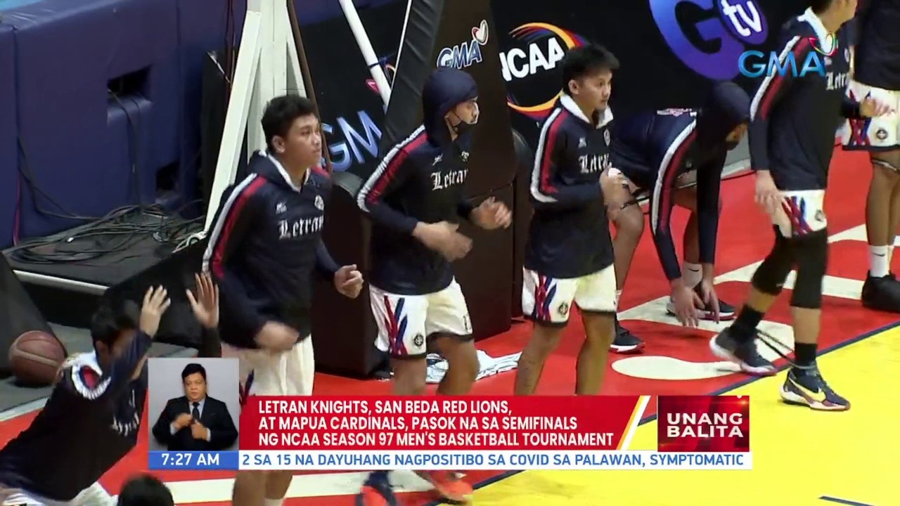 Letran Knights, San Beda Red Lions, at Mapua Cardinals, pasok na sa semifinals ng NCAA Season 97 | UB