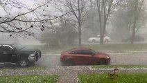 Thunderstorms strike the Ohio River Valley with hail and rain