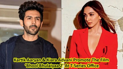 Kartik Aaryan & Kiara Advani Promote The Film ‘Bhool Bhulaiyaa 2’ At T-Series Office