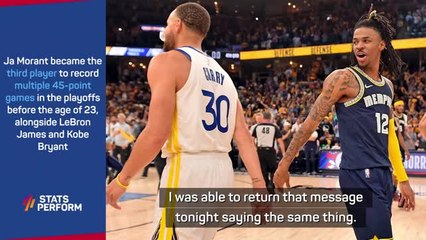 Morant talks blurry vision and Curry battle after Game 2