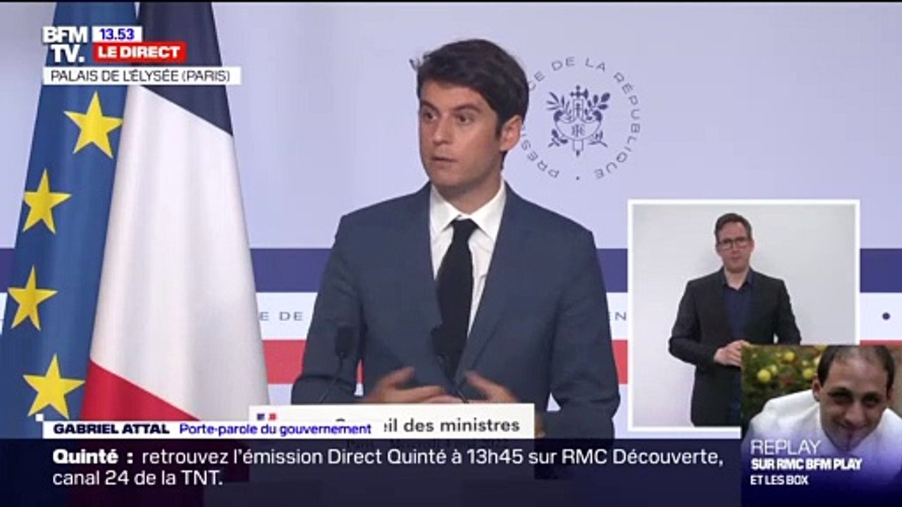 Gabriel Attal annonce à l'issue du Conseil des ministres que le gouvernement de Jean Castex "restera en place" jusqu'au 13 mai prochain au moins