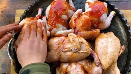 A Whole Chicken Fried Under A Bucket! An Unusual Way To Prepare A Crispy Dinner