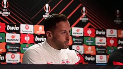 Leipzig press conference at Ibrox Stadium in Glasgow