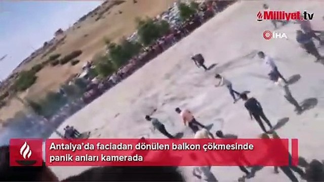 Faciadan dönülen balkon çökmesinde panik anları kamerada