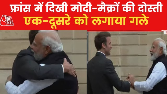 PM Modi meets French president Immanuel Macron in France