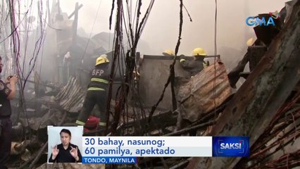 30 bahay, nasunog; 60 pamilya, apektado | Saksi