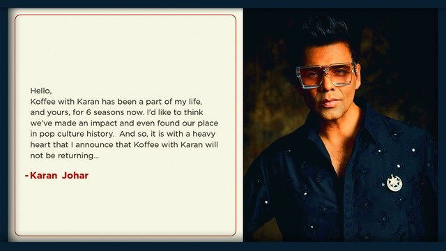 Koffee With Karan Will Not Return, Says Karan Johar In An Emotional Post